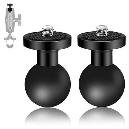 2PC Aluminum Alloy 1" Ball Mount Adapter with 1/4"-20 Threaded Stud for Insta360 One X3, X2, X, R, RS, GoPro, DJI OSMO Action Camera ,Compatible with RAM Ball Head Mounts B Size Double Socket Arm