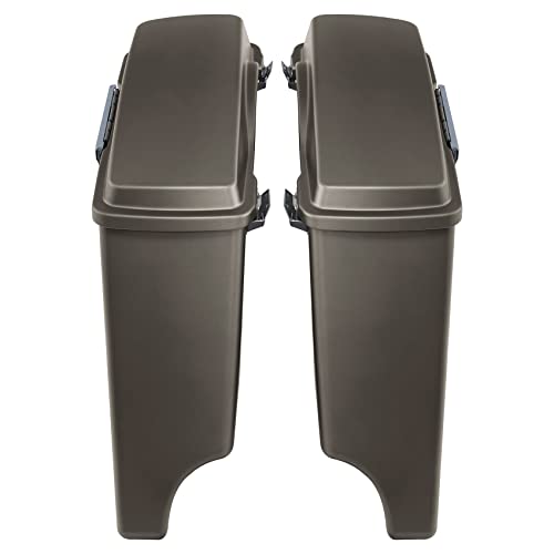 TCMT 5" Stretched Hard Saddlebags Fit For Harley Touring Electra Road Glide 1993-2013 - color: Pewter Denim Chrome Latches