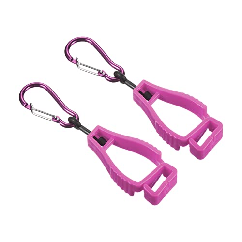 PATIKIL Glove Keeper, Gloves Grabber Catcher Prevent Losing Hook Clips Holder Helmet Hanger for Construction Workshop - color: Pink