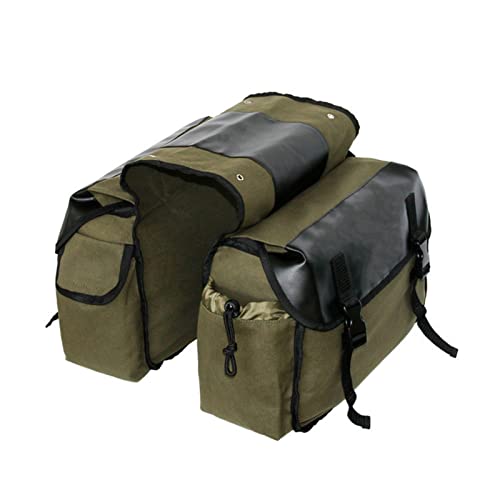 Shkalacar Motorcycle Saddle bags, Waterproof motorcycle saddlebags, Motorcycle Saddlebag Side Tool Bags Cycling Luggage Bag Riding Travel Canvas Waterproof Panniers Box Side Tools Bag Pouch - color: Army green