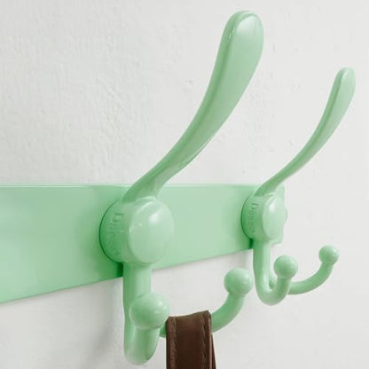 Dseap Coat Rack Wall Mount, Heavy Duty 12-Gauge Base vs Flimsy 1mm, Double-Thick Solid Anti-Snap Hooks, 16” Stud-Mount, Stainless Steel Hanger for Clothes Hat Entryway Closet Mudroom, Green - color: Green, size: L=17" (1pcs)