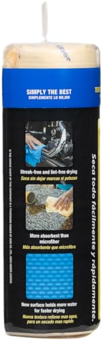 CleanTools The Absorber® Small 17-Inch x 13-Inch, Textured Surface - Synthetic Premium Drying Chamois Cloth for Cars & Bikes - Super Absorbent, Scratch-Free & Machine-Washable (Natural (Tan)) - color: Natural (Tan)
