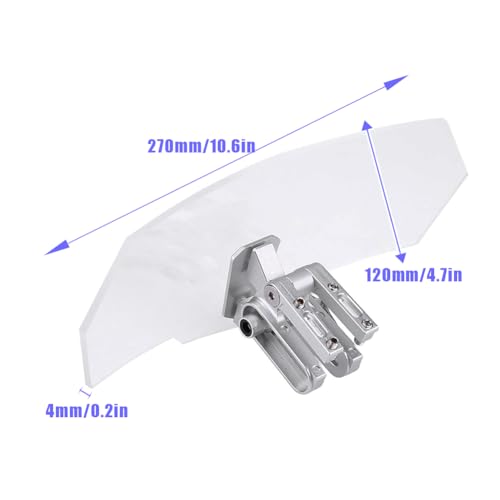 Motorcycle Windshield Extension, Motorbike Wind Deflector Motorcycle Windscreen Adjustable Clip On Windshield Spoiler Wing Windproof Front Flyscreen Fairing Transparent Visor Protector Frame Parts