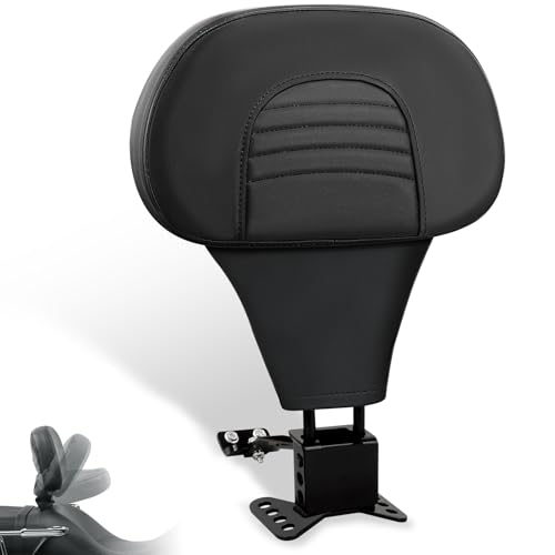 FOVPLUE Adjustable Rider Backrest,Detachable Plug-in Driver Backrest Pad w/Mounting Kit for Harley Touring 2009-Later,for CVO Road Glide Street Glide Tri Glide FLHTK/L Electra Glide Road King,Style 1 - color: Black for Street Glide style