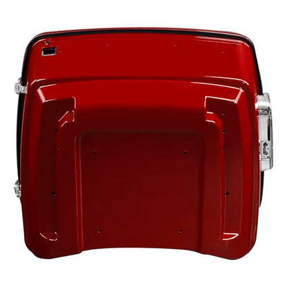TCMT 13.7" King Motorcycle Trunk Box W/Latch Key Fit For Harley 2014-2025 Touring CVO Road King Road Glide Street Glide Electra Glide Ultra Limited Billiard Red/Vivid Black - color: Billiard Red/Vivid Black(W Speaker Holes)