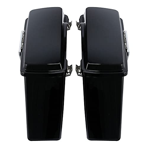 SLMOTO Hard Saddle bags Saddlebag Trunk W/Latch Keys Fits For Harley Touring Road Glide Road King Street Glide Electra Glide 1994-2013 - color: Matte Black