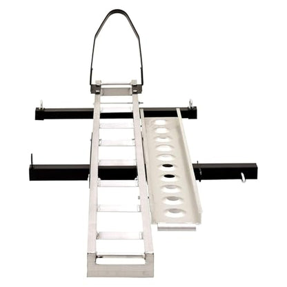 Black Widow Motorcycle Hitch Carrier with Wheel Chock & Ramp, 400 lb Capacity Anti-Rattle – Lightweight Aluminum Dirt Bike Transport Platform with Secure Mounting – Fits 2" Receiver - style: Single Bike with Wheel Chock