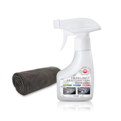 Headlight Cleaner and Restorer Spray for Cars – Removes Haze & Yellowing, Restores Clarity, UV Protection, Easy No-Sanding Application – 180ml/6oz