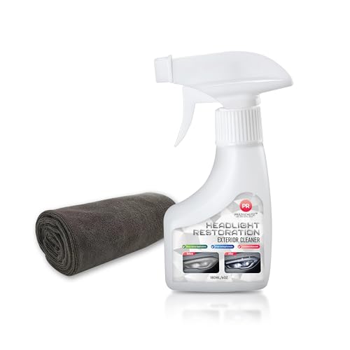 Headlight Cleaner and Restorer Spray for Cars – Removes Haze & Yellowing, Restores Clarity, UV Protection, Easy No-Sanding Application – 180ml/6oz