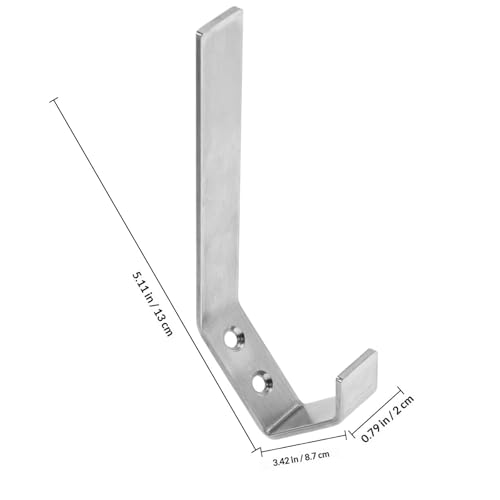 Sosoport Motorcycle Helmet Rack Wall Mount with Stainless Steel Double Hooks, Space-Saving Helmet Hanger for Motorbike Jackets, Easy Installation with Mounting Hardware, Silver Hat Holder