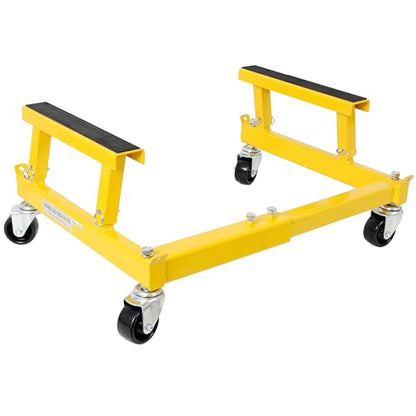 Motorcycle Engine Cradle Dolly 1500lbs, Engine Stand with 4×360° Swivel Wheels Heavy Duty Racks for Motorcycle Maintenance, Engine Stand (Yellow) - color: Yellow
