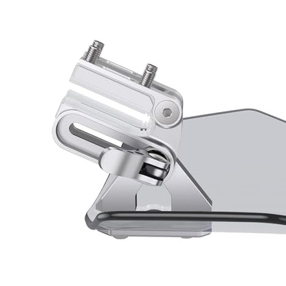 Justech Universal Motorcycle Windshield, Motorbike Windscreen Adjustable Clip On Windshield Extension Spoiler Wind Air Deflector Universal Fit for Motorcycles, Scooters-Smoke, Silver Bracket