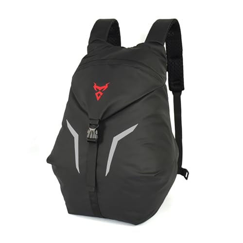 Motorcycle Helmet Backpack, 31L Large Capacity Helmet Bag for Full Face Helmets, Waterproof Riding Rucksack with Laptop Sleeve for Daily Commuting, Touring & Grocery Shopping, Men & Women (Red) - color: Red