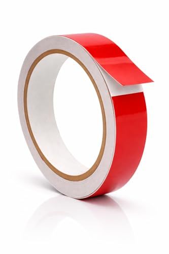 WOD Engineering Grade Retro Reflective Tape Red, 1.5 inch Wide x 30 ft. Outdoor Waterproof Safety Reflector for Autos, Bikes, Camper, RV, Boat Striping, and Traffic Signage Marking - color: Red, size: 1.5 Inch