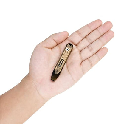 OKNIFE Otacle D1 Cracked Brass Small EDC Multi Bit Pocket Screwdriver, 8 in 1 Mini Precision Screwdriver Set, S2 Steel Magnetic Bits for Work or Daily Use - color: Cracked Brass