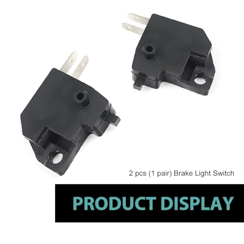 Motorcycle Left & Right Front Brake Light Stop Switch, 2-pin Left and Right Disc Brake Switch, Universal for Motorcycle and Off-Road Vehicles (Black)