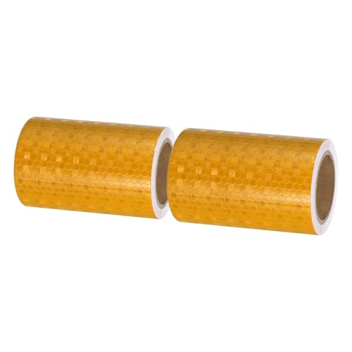 PATIKIL Reflective Tape, 2 Roll 4 Inch x 10 ft Waterproof Self Adhesive High Visibility Caution Warning Safety Tape Outdoor Reflector for Trucks Trailers Cars, Yellow - color: Yellow, size: 4 Inch x 10 ft