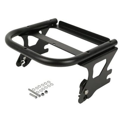 TCMT King Motorcycle Trunk Backrest Two Up Mounting Rack Fit For Harley Touring 1997-2008 Electra Glide Road Glide Street Glide Pack - color: No Speaker Holes: Style B Black Rack