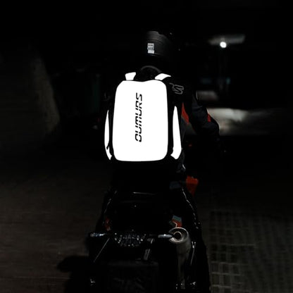 Oumurs Reflective Backpack 1800D Water-resistant Oxford Cloth Backpack Laptop Backpack for Motorcycle, Travel, Cycling, Work, Sport, Hiking, Gym, Black