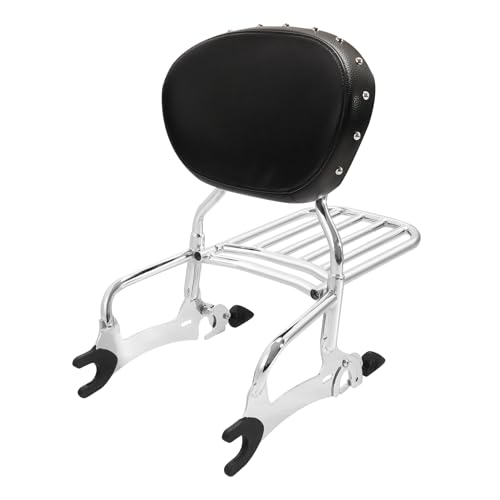 SLMOTO Motorcycle Quick Release Sissy Bar Passenger Backrest Pad Luggage Rack for Indian Chieftain Dark Horse 2016-2022 Roadmaster Classic 2017-2018 - color: Chrome Backrest + Black Sissy Bar