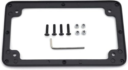 Billet Aluminum Motorcycle License Plate Frame 7x4 Inch Black Finish Fits Custom Chopper Springer Mini Bike Universal Axle Mount Applications - color: Black, size: Classic