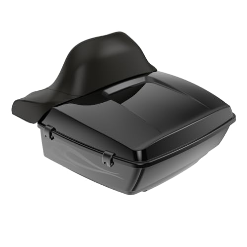 Advanblack 2024 Road Glide King Tour Trunk Pack Compatible with Harley Touring CVO Road Glide, Street Glide, 2023.5 2024 2025 Detachable Mounting Rack, Backrest & Trunk Liners (Midnight Firestorm) - color: Midnight Firestorm