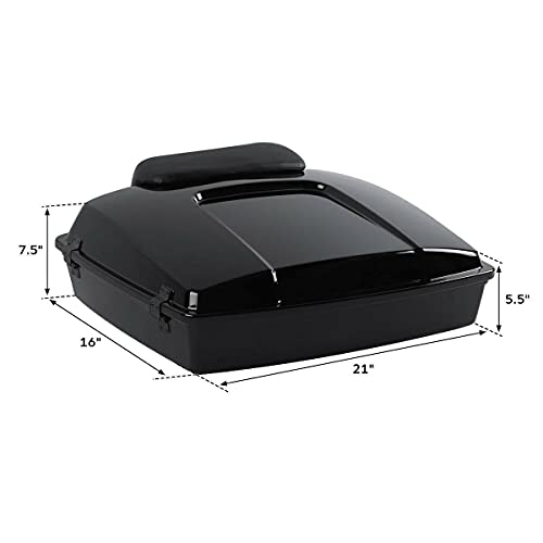 TCMT 5.5" Razor Motorcycle Trunk Box Backrest Pad Metal Base Plate Fit For Harley Touring 2009-2013 Road Glide Road King Street Glide Pack - color: BLack Lacthes Trunk+Backrest+Plate