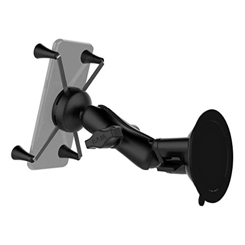 RAM MOUNTS X-Grip Large Phone Mount for Windshield – Twist-Lock Suction Cup, Medium Arm (RAM-B-166-UN10U) - style: Medium Arm