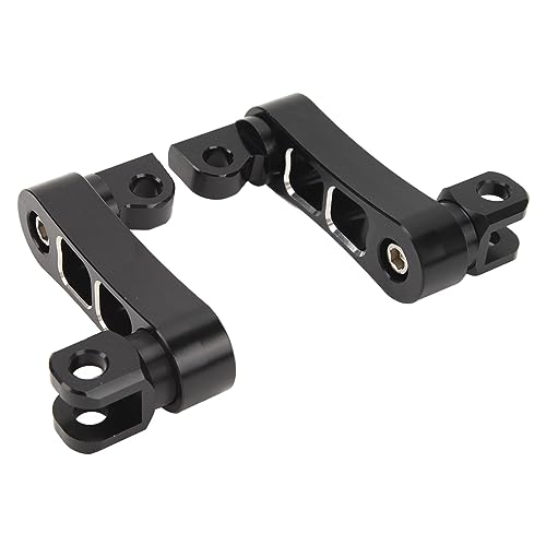 Motorcycle Foot Peg Highway Bracket – 360° Adjustable Aluminum Extension for Touring (Black White) - color: Black White