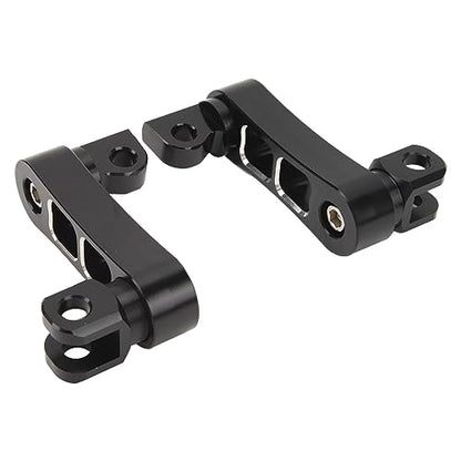 Motorcycle Foot Peg Highway Bracket – 360° Adjustable Aluminum Extension for Touring (Black White) - color: Black White