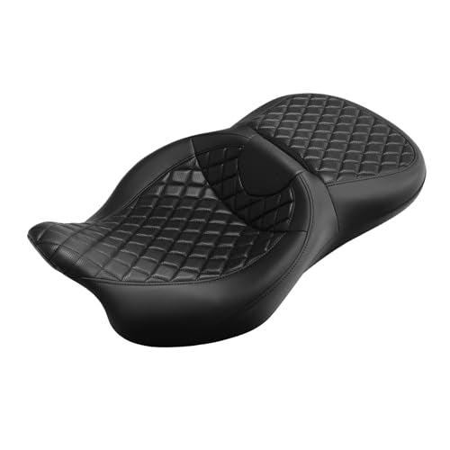 C.C. RIDER Driver Passenger Seat, Hammock Seat Fits Harley Touring Road King Street Glide Road Glide Electra Glide FLHR FLHX FLTRX 2009-2023, Extended Reach - color: Black 03