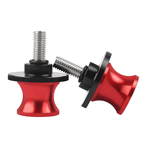 CHIFUN 2Pcs 10MM M10 X1.5/1.25 Motorcycle Swing Arm Spools Sliders CNC Aluminum Swingarm Spools Stand Screw Compatible with VULCAN S 650 900 Ninja 250 300 ZX-10R ZX-6R(Red) - color: Red