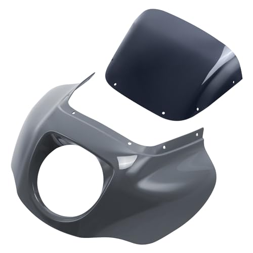 Front Headlight Quarter Fairing Windshield Fit For Harley Softail Low Rider FXLR S FXLRS 2018-2025 Street Bob FXBB FXBBS 2018-2025 Softail Standard FXST 2020-2024 Gunship Gray - color: Fairing Gunship Gray