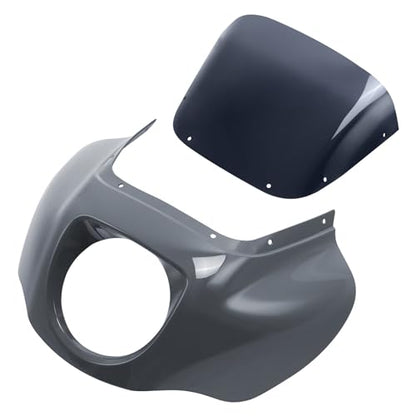 Front Headlight Quarter Fairing Windshield Fit For Harley Softail Low Rider FXLR S FXLRS 2018-2025 Street Bob FXBB FXBBS 2018-2025 Softail Standard FXST 2020-2024 Gunship Gray - color: Fairing Gunship Gray