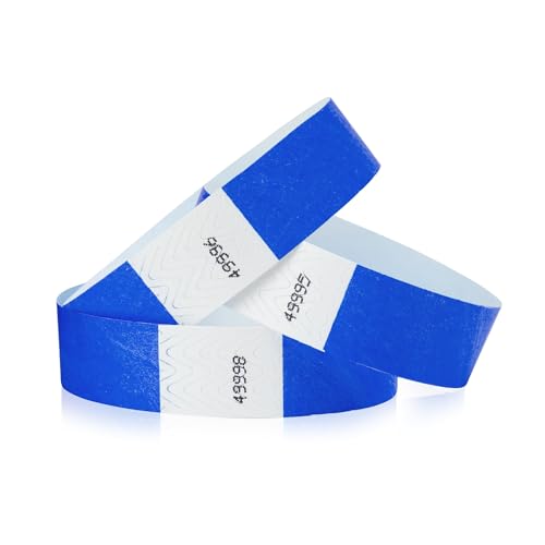 1,000 WristCo Marine Blue Tyvek Wristbands for Events - Comfortable Tear Resistant Paper Bracelets ID Wrist Bands for Concerts Festivals Admission Party Identification - color: Marine Blue