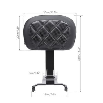 Motorcycle Rear Passenger Backrest Fit for Can-Am Ryker 600/900/Rally Edition 2019-2026, Ryker Sport 2022-2026, 15 Inches Detachable Backrest Pad with Mount Kit, Replace #219400843 (Black Line) - color: Black Line