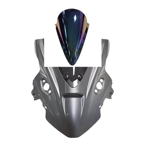 Motorcycle Windshield for 675SR CF675SR CF 675SR-R Motorcycle Double Bubble Windscreen Screen Windshield Wind Deflectors Accessories - color: Silver Iridium