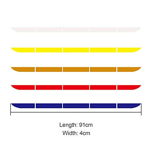 5pcs/Set Diamond Grade Reflective Stickers High Intensity Night Visibility Safety Warning Sign Reflective Tape Stickers for Cars Trucks Helmets Motorcycle Bumper Sticker 35.83x1.57in - color: Red