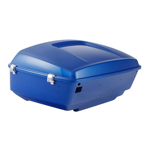 TCMT 13.7" King Motorcycle Trunk Box W/Latch Key Fit For Harley 2014-2025 Touring CVO Road King Road Glide Street Glide Electra Glide Ultra Limited Electric Blue - color: Electric Blue(W Speaker Holes)