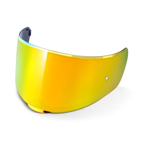 RIDERCO Sedici Strada 2 Visor Replacement, Motorcycle Helmet Face Shield Compatible with Strada 3 Citation FT2 Vector FF801 FF397 FF813, Revo Gold, Day Use Only - color: Revo Gold