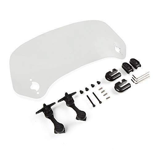 368mm Motorcycle Adjustable Windshield Extension Universal Clip-on Windscreen Transparent - color: transparent