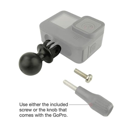 RAM Mounts Action Camera Ball Adapter – Compatible with GoPro-Style Mounts, B Size 1" Ball (RAP-B-202U-GOP1)