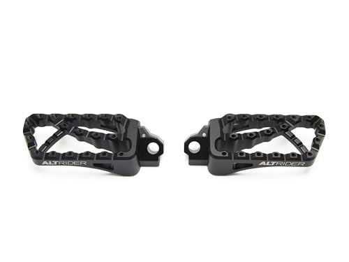 AltRider Adventure II Foot Pegs Compatible With BMW R 1200/1250 / 1300 GS/GSA - Heavy Duty Design - Boot Friendly, High Traction Cleats for Stability & Grip - Adjustable Camber & Height - Black - color: Black, size: Adventure II (58mm x 122mm)