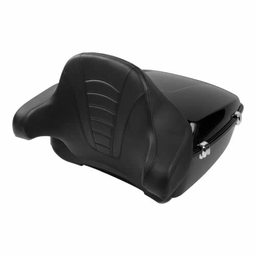 TCMT King Motorcycle Trunk Backrest Two Up Mounting Rack Fit For Harley Touring 1997-2008 Electra Glide Road Glide Street Glide Pack - color: No Speaker Holes: Style C Black Rack