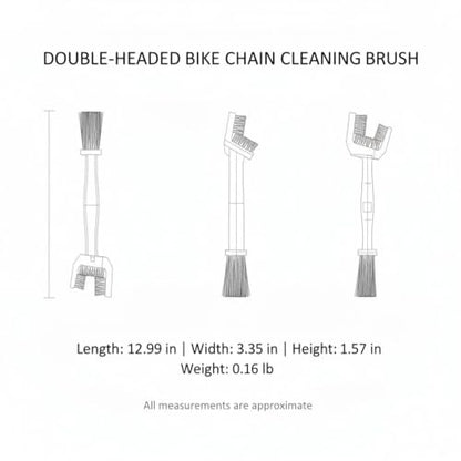 Double-Headed Bicycle Chain Brush for Bike & Motorcycle Cleaning, Durable PP Plastic Tool - color: Black