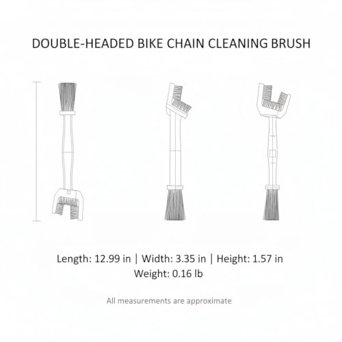 Double-Headed Bike Chain Brush - Durable PP Plastic Drivetrain Tool for Bicycle & Motorcycle Care - color: Black