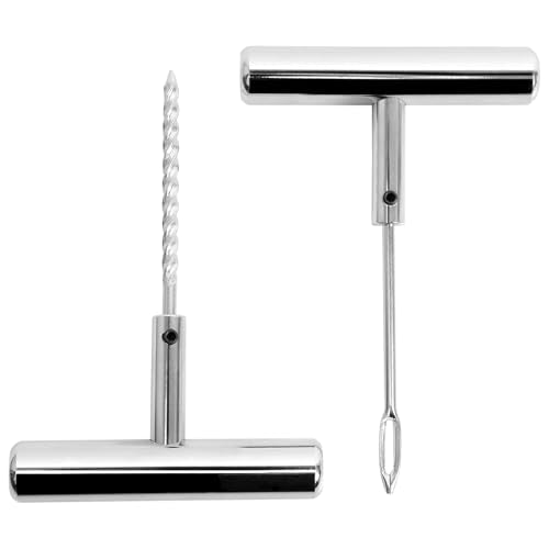 Tire Repair Puncture Tool Kit Heavy Duty Stanless Steel T-Handle Tire Repair Tool for Automobiles Motorcycles