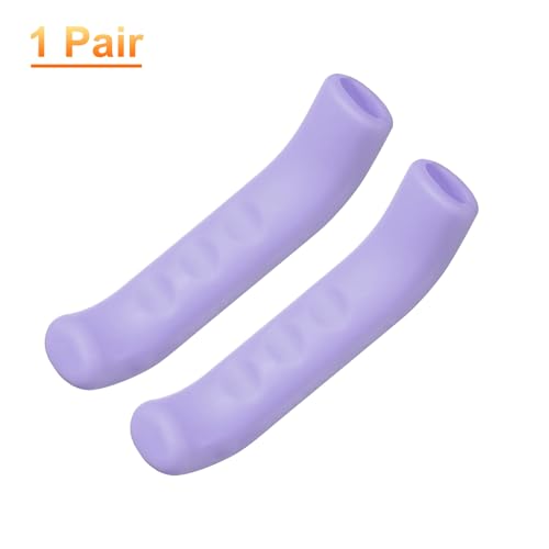 HARFINGTON 1 Pair Bike Brake Lever Cover Silicone Anti-Slip Purple | Brake Lever Grip Protector Handle Protection Covers Sleeve for Mountain Road Bike Cycling - color: Purple