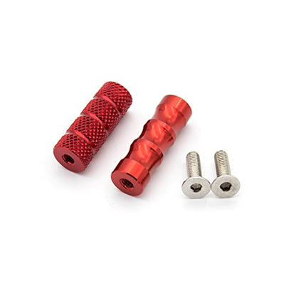 PROCNC 6mm Motorcycle Knurled Shifter Peg Anti-Skid Gear Shift Brake Lever Foot Pegs Pedal Hole Footrests Footpeg Rearsets For Suzuki Yamaha Kawasaki Bmw (Red) - color: red