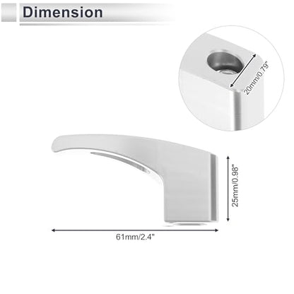 Universal Motorcycle Hanging Hook Rectangular Slot Motorcycle Helmet Luggage Bag Holder Hanger for Scooters Bicycles Silver Tone 61mm Length